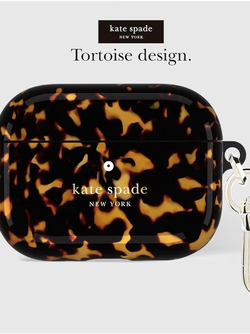 kate spade Tortoise-Pattern AirPods Case - Black & Brown